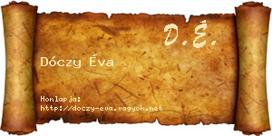 Dóczy Éva névjegykártya