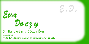 eva doczy business card